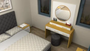 country yatak odasi 3d cizim 53 300x169 - Yatak Odası