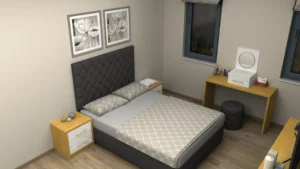 country yatak odasi 3d cizim 54 300x169 - Yatak Odası