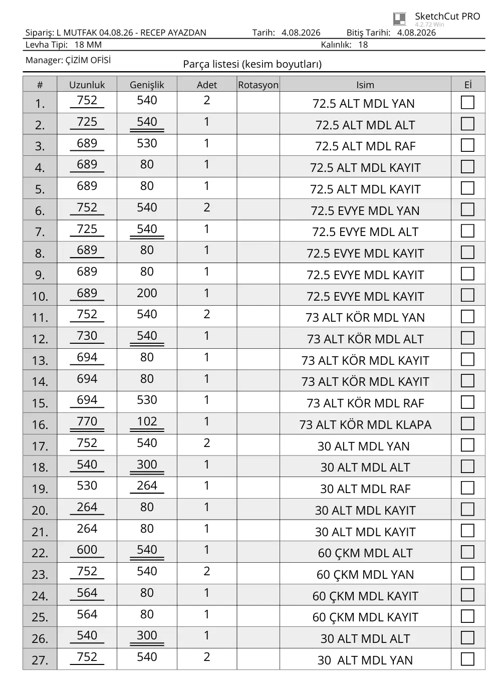 govde kesim listesi 01 - 3D Çizim ve Üretim Paketi