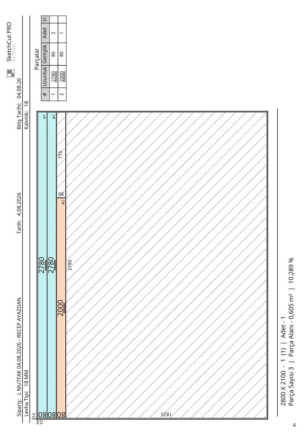 tac kesim optimizasyon plani - 3D Çizim ve Üretim Paketi